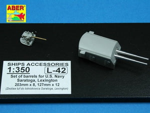 Aber 350L-42 Set of barrels 203mm x 8; 127mm x 12 for Japan Navy Saratoga, Lexington 1/350 – Bild 3