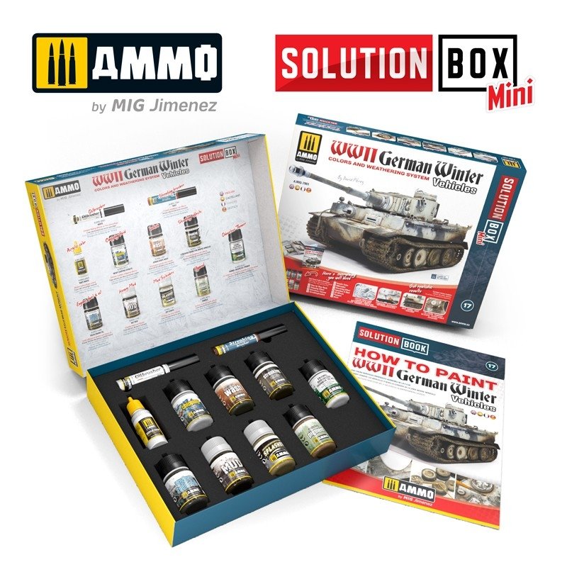 AMMO of Mig Jimenez 7901 Solution Box MINI - How to paint WWII German winter vehicles – imagen 3