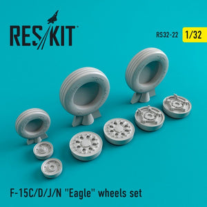 Roues en résine RESKIT RS32-0022 F-15 (C/D/J/N) « Eagle » 1/32