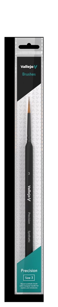 VALLEJO B03003 - Pędzel - Precision - Round Synthetic Brush, Triangular Handle No. 3