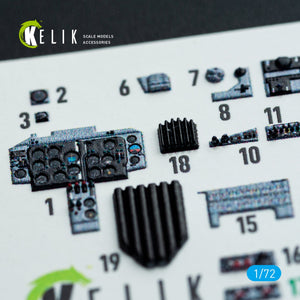 Kelik K72204 MiG-19P/PM - interior 3D decals for ClearProp kit 1/72