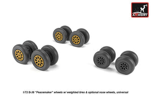 Armory Models AW72327 B-36 Peacemaker wheels w/ weighted tires, optional nose wheels 1/72 – Bild 2