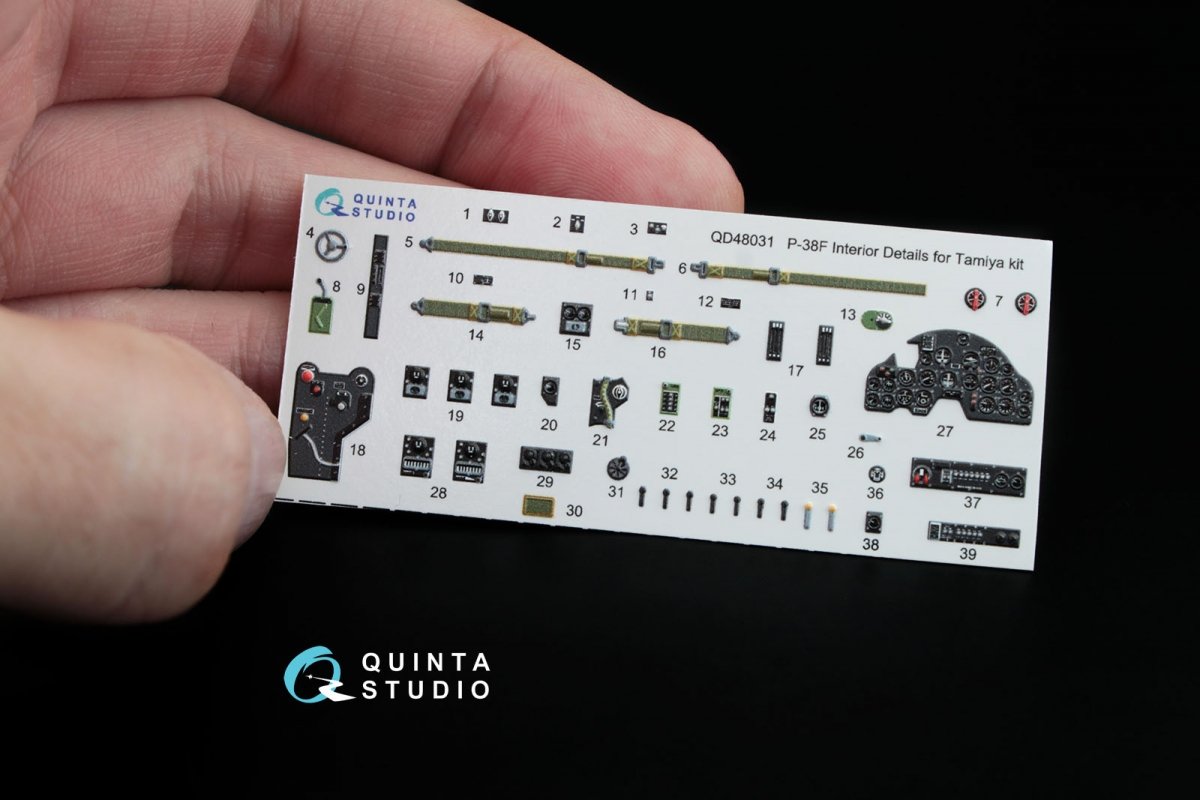 Quinta Studio QD48031 P-38F 3D-Printed &amp;amp; coloured Interior on decal paper (for Tamiya kit) 1/48 – Bild 3