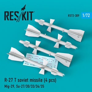 RESKIT RS72-0309 R-27 T soviet missile (4 pcs) 1/72