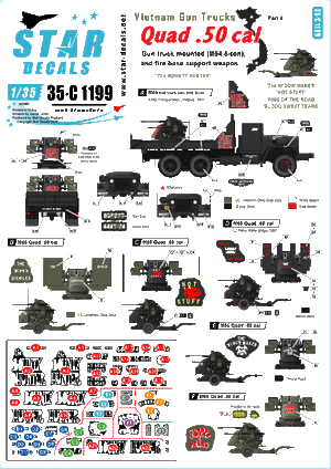 Star Decals 35-C1199 Camions armés du Vietnam 6 1/35