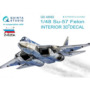 Quinta Studio QD48082 Su-57 3D-Printed &amp;amp; coloured Interior on decal paper (for Zvezda kit) 1/48