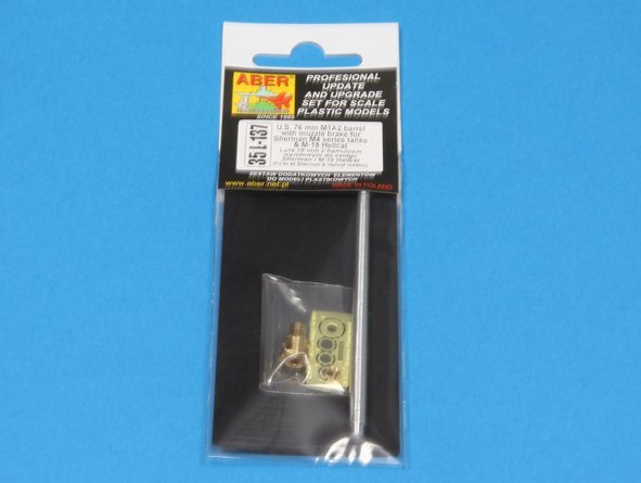 Aber 35L-137 US 76 mm M1A2 barrel with muzzle brake for Sherman M4 &amp;amp; M-18 Hellcat (1/35) – image 13