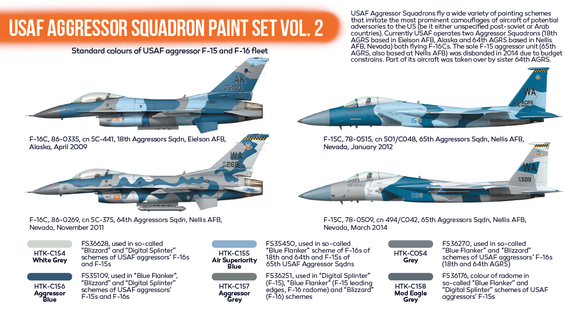 Hataka HTK-CS30 ORANGE LINE – USAF Aggressor Squadron paint set vol. 2 (6x17ml) – imagen 3