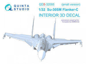 Quinta Studio QDS-32095 Su-30SM 3D-Printed &amp;amp; coloured Interior on decal paper (conversion for Trumpeter Su-30MKK) (Small version) 1/32