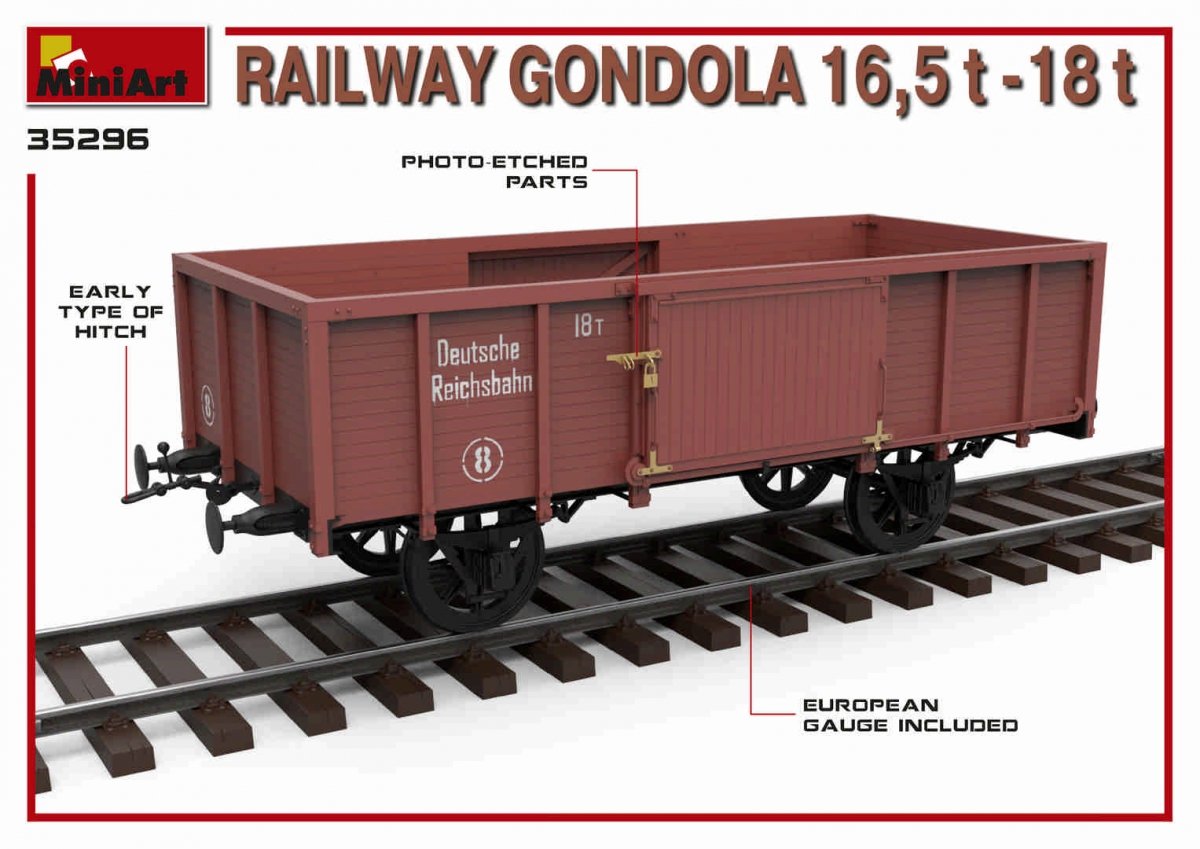 MiniArt 35296 RAILWAY GONDOLA 16,5-18t 1/35 – immagine 6