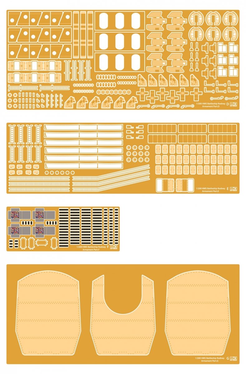 MK1 Design MS-20013 HMS RODNEY ARMAMENT SET 1/200 – imagen 9