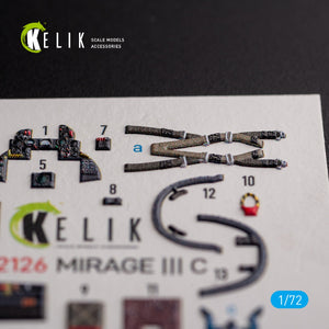 KELIK K72126 MIRAGE III C - interior 3D decals for Modelsvit kit 1/72 – image 2