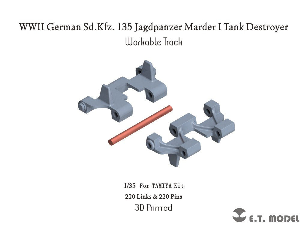 Maquette ET Model P35-031 Chasseur de chars allemand Sd.Kfz. 135 Jagdpanzer Marder I (Lorraine) de la Seconde Guerre mondiale, chenilles fonctionnelles (impression 3D), échelle 1/35