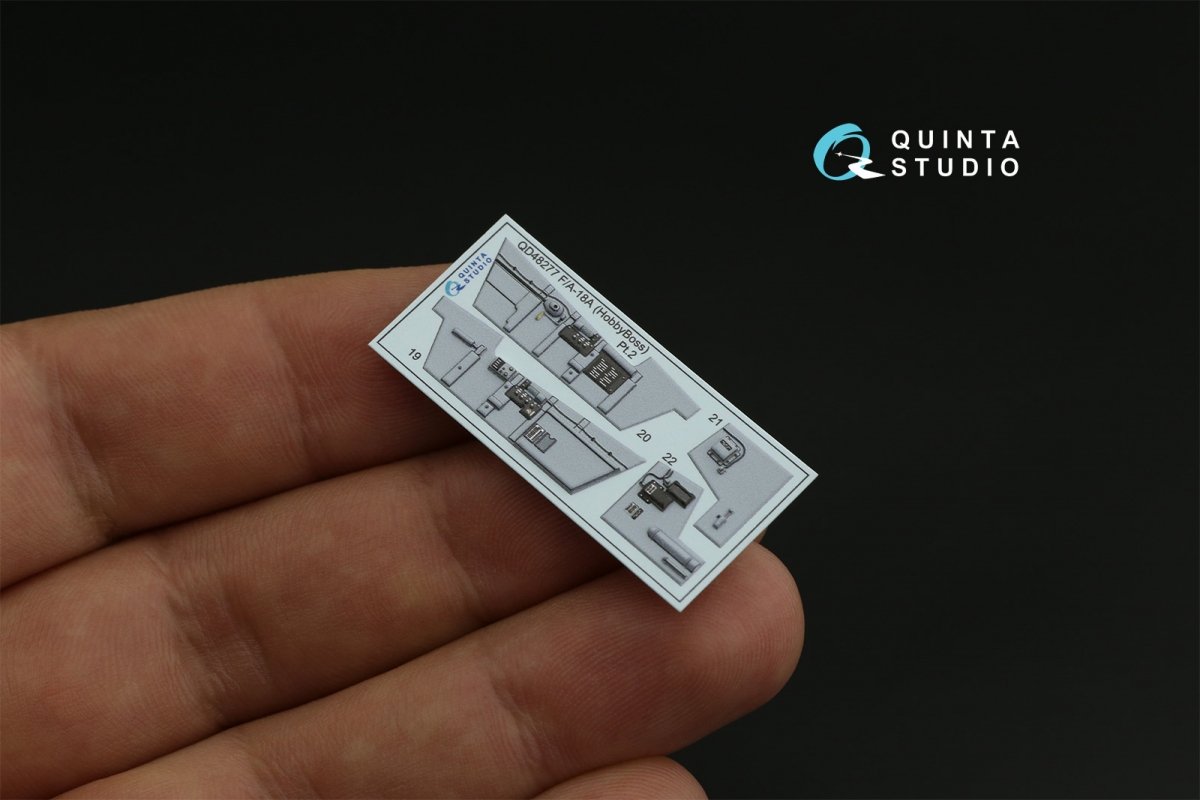 Quinta Studio QD48277 F/A-18А 3D-Printed &amp;amp; coloured Interior on decal paper (HobbyBoss) 1/48 – immagine 6