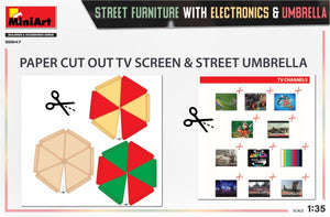 MiniArt 35647 STREET FURNITURE WITH ELECTRONICS &amp;amp; UMBRELLA 1/35 – immagine 3