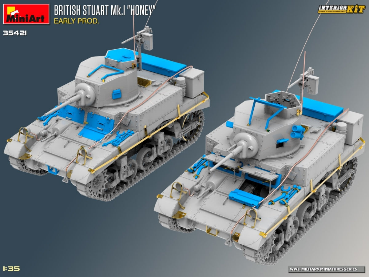 MiniArt 35421 BRITISH STUART MK.I HONEY EARLY PROD. INTERIOR KIT 1/35 – zdjęcie 4