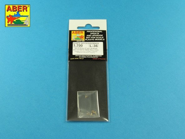 Aber 700 L-36 Set of 20 pcs 37 mm /54 Breda gun barrels for Italian Navy ships 1/700 – Bild 3