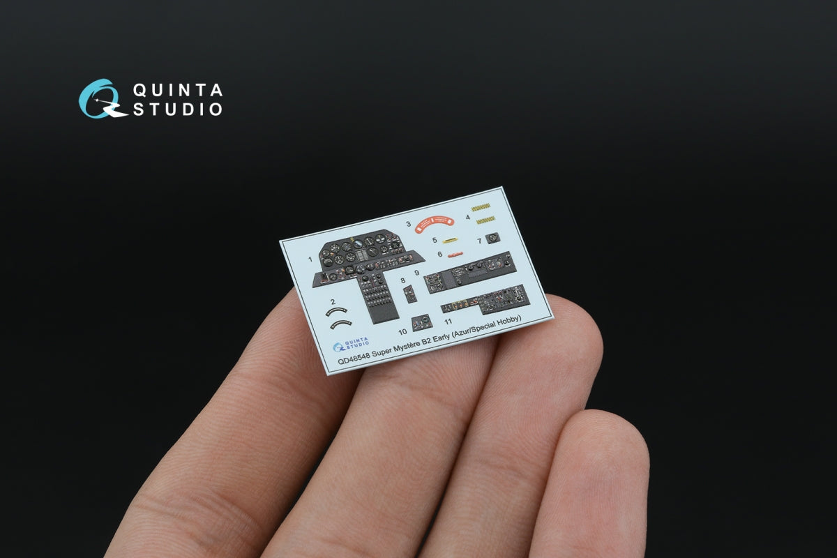 Quinta Studio QD48548 Super Mystere B2 Early 3D-Printed &amp;amp; coloured Interior on decal paper (Azur/Special Hobby) 1/48 – immagine 5