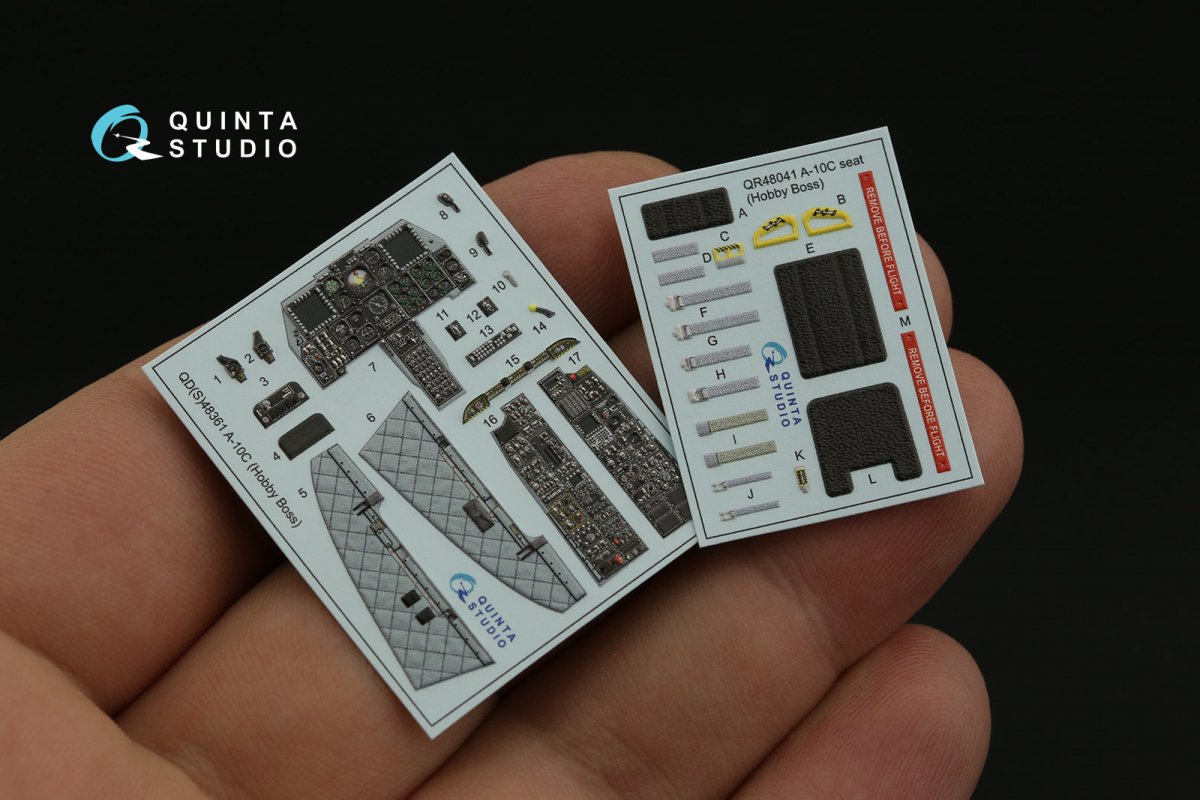 Quinta Studio QD48361 A-10C 3D-Printed &amp;amp; colored Interior on decal paper (Hobby Boss) 1/48 – image 2