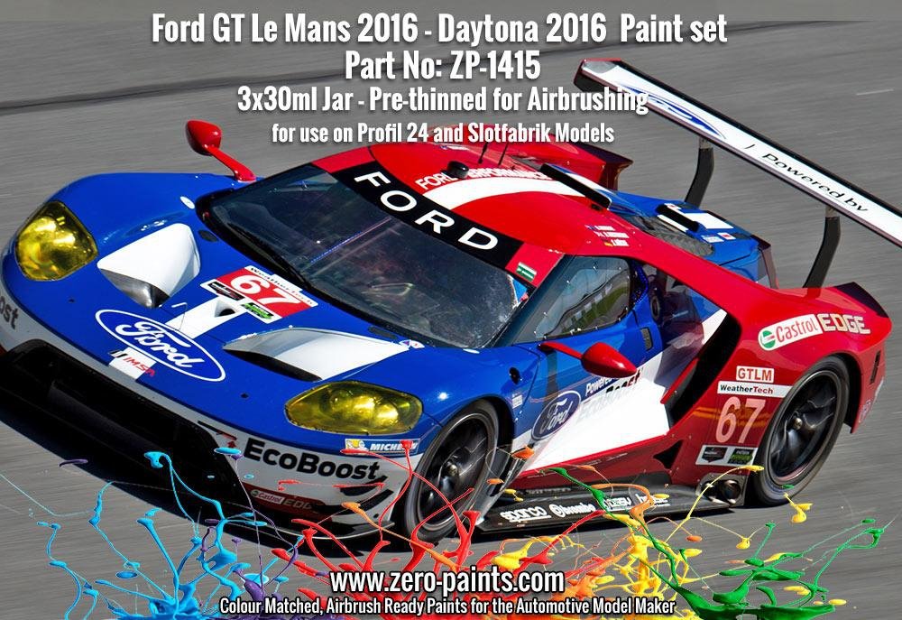 Zero Paints ZP-1415 Ford GT Le Mans 2016 - Daytona 2016 Paint Set 3x30ml – imagen 2