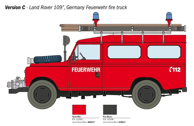 Italeri 3660 LAND ROVER FIRE TRUCK 1/24 – zdjęcie 5