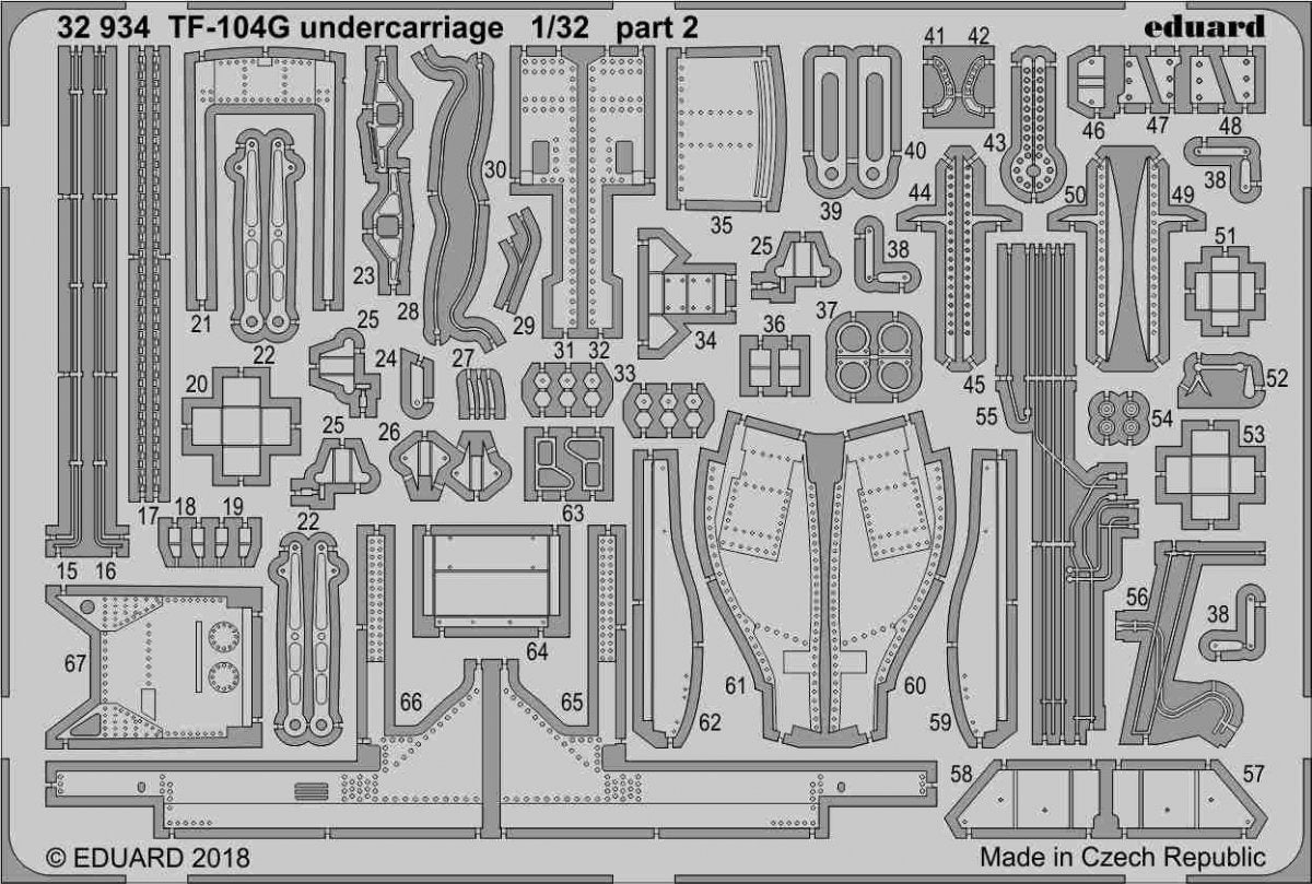 Eduard 32934 TF-104G undercarriage ITALERI 1/32 – imagen 2