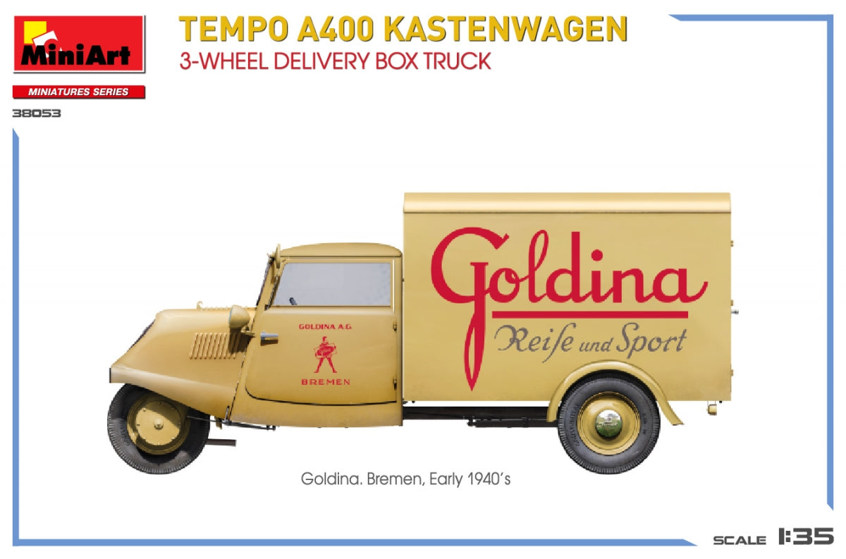 MiniArt 38053 TEMPO A400 KASTENWAGEN 3-WHEEL DELIVERY BOX TRUCK 1/35 – image 7