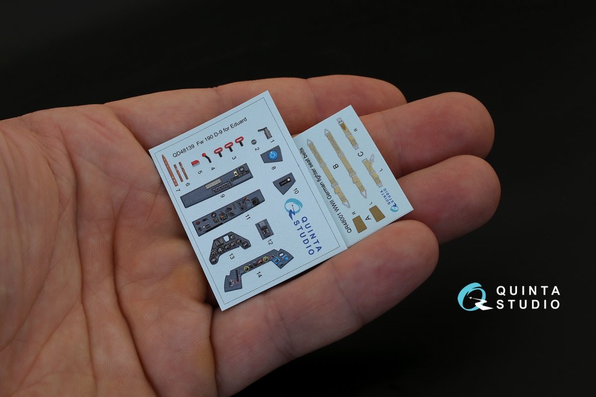 Quinta Studio QD48139 FW 190D-9 3D-Printed &amp;amp; coloured Interior on decal paper (for Eduard kit) 1/48 – immagine 3
