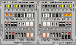 Plaques Eduard 32517 F-16 1/32