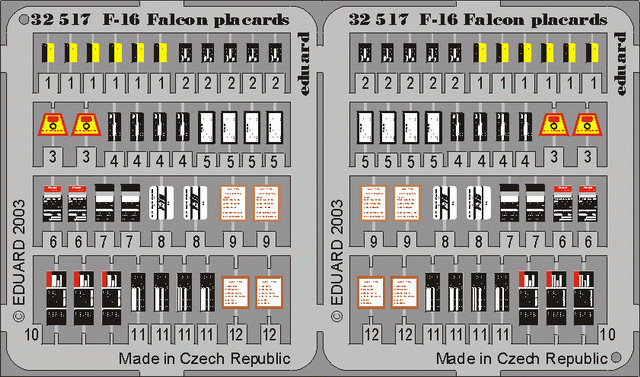 Plaques Eduard 32517 F-16 1/32