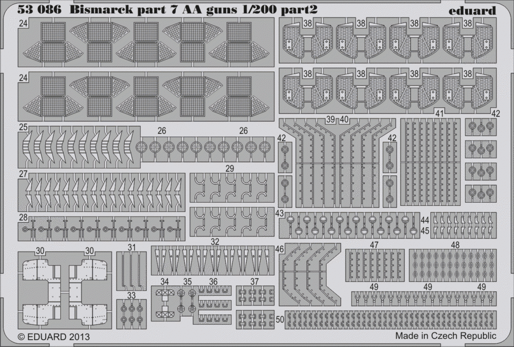 Eduard 53086 Bismarck part 7 - AA guns 1/200 TRUMPETER – Bild 2