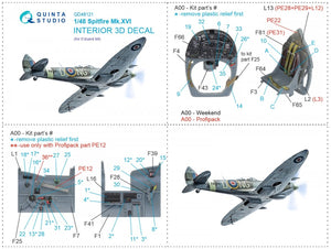Quinta Studio QD48121 Spitfire Mk.XVI 3D-Printed &amp;amp; coloured Interior on decal paper (Eduard) 1/48 – Bild 12