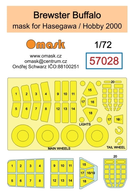Masque Omask 57028 Brewster Buffalo (pour Hasegawa / Hobby 2000) 1/72 – image 2