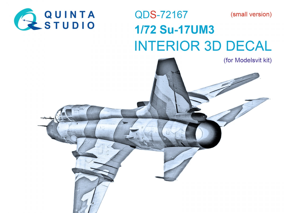 Quinta Studio QDS-72167 Su-17UM3 3D-Printed &amp;amp; coloured Interior on decal paper (Modelsvit) (small version) 1/72