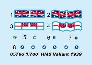 Trumpeter 05796 HMS Valiant (1939 version) 1/700 – imagen 8