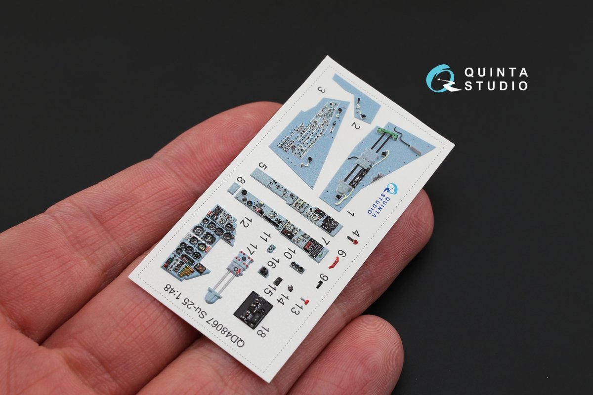 Quinta Studio QD48067 Su-25 3D-Printed &amp;amp; coloured Interior on decal paper (for KP kit) 1/48 – immagine 4
