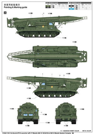 Trumpeter 01024 Ex-Soviet 2P19 Launcher w/R-17 Missile SS-1C SCUD B of 8K14 Missile System – immagine 3