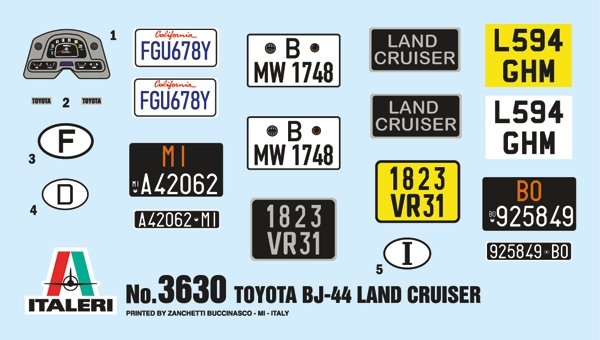 Italeri 3630 Toyota BJ44 Land Cruiser 1/24 – immagine 10