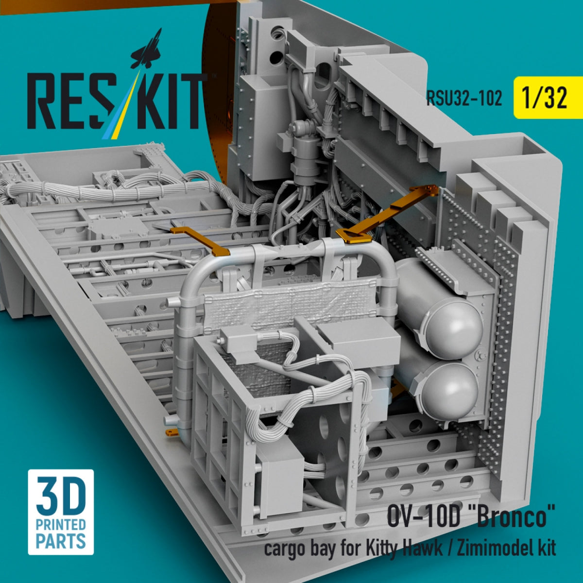 RESKIT RSU32-0102 OV-10D &amp;quot;Bronco&amp;quot; cargo bay for Kitty Hawk/Zimimodel kit (3D Printed) 1/32 – zdjęcie 3