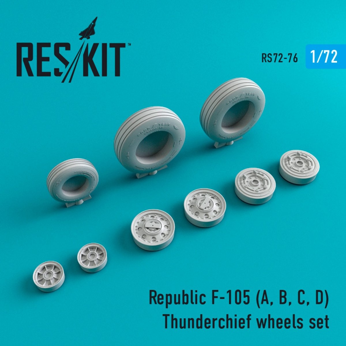 RESKIT RS72-0076 F-105 (A,B,C,D) « THUNDERCHIEF » JEU DE ROUES 1/72