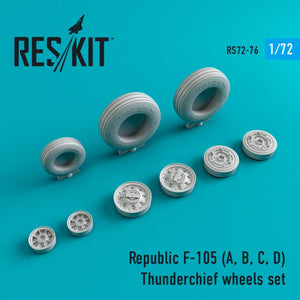 RESKIT RS72-0076 F-105 (A,B,C,D) « THUNDERCHIEF » JEU DE ROUES 1/72