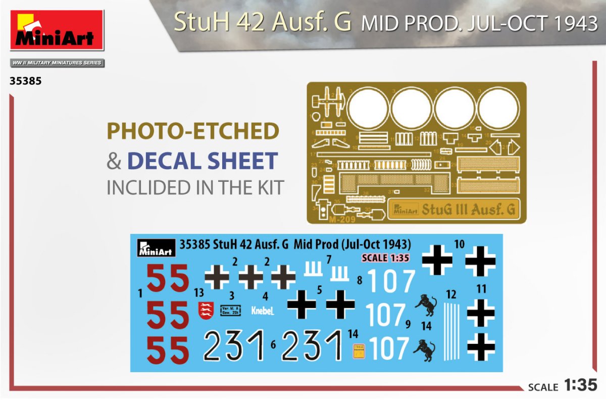 MiniArt 35385 StuH 42 Ausf. G MID PROD. JUL-OCT 1943 1/35 – immagine 2