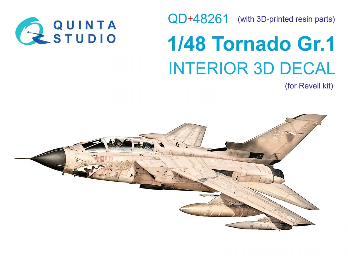 Quinta Studio QD+48261 Tornado GR.1 3D-Printed &amp;amp; coloured Interior on decal paper (Revell) (with 3D-printed resin parts) 1/48