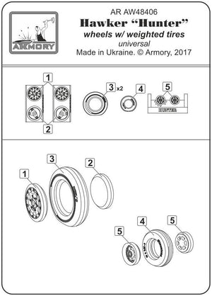 Armory Models AW48406 Hawker Hunter wheels w/ weighted tyres 1/48 – immagine 7