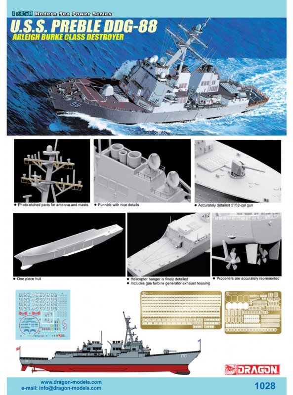 Dragon 1028 USS Preble DDG-88 1/350 – Bild 2