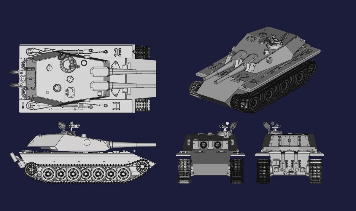 Modelcollect UA35011 Fist of war, WWII German E-60 heavy tank with twin 128mm assault guns 1/35 – imagen 3