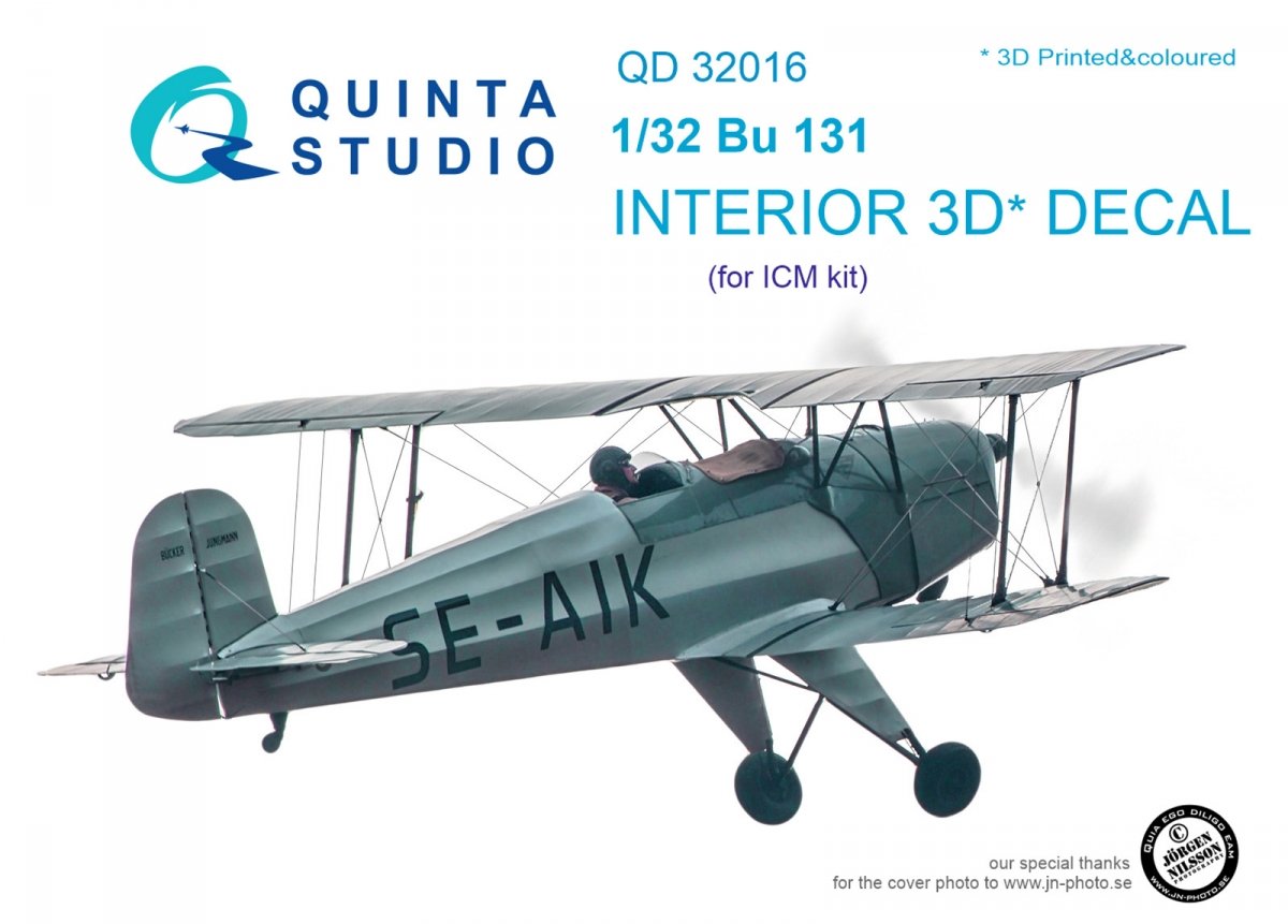 Quinta Studio QD32016 Bu 131 3D-Printed &amp;amp; coloured Interior on decal paper (for ICM kit) 1/32