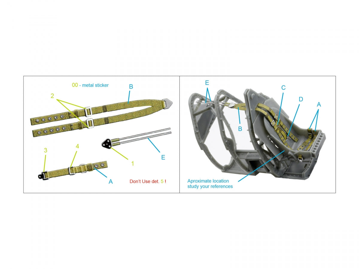 Quinta Studio QR+32045 British Fighter Seatbelts, pre-war/early WWII (with metal buckles) (All kits) 1/32 – image 2