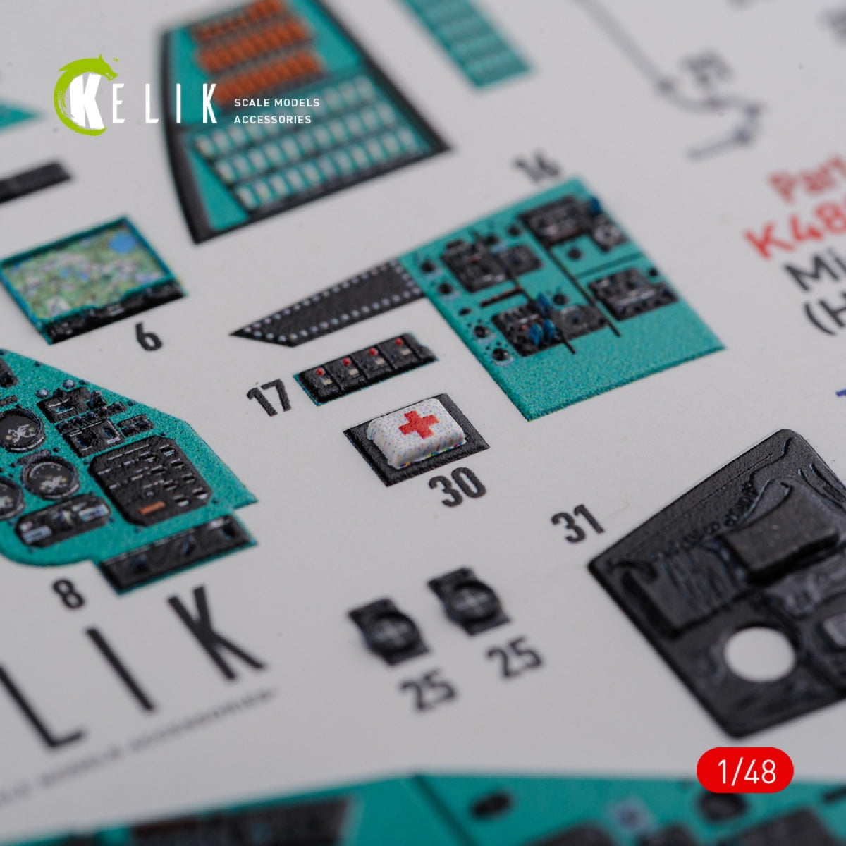 KELIK K48092 Mi-24D (Hind-D) interior 3D decals for Trumpeter kit 1/48 – immagine 6