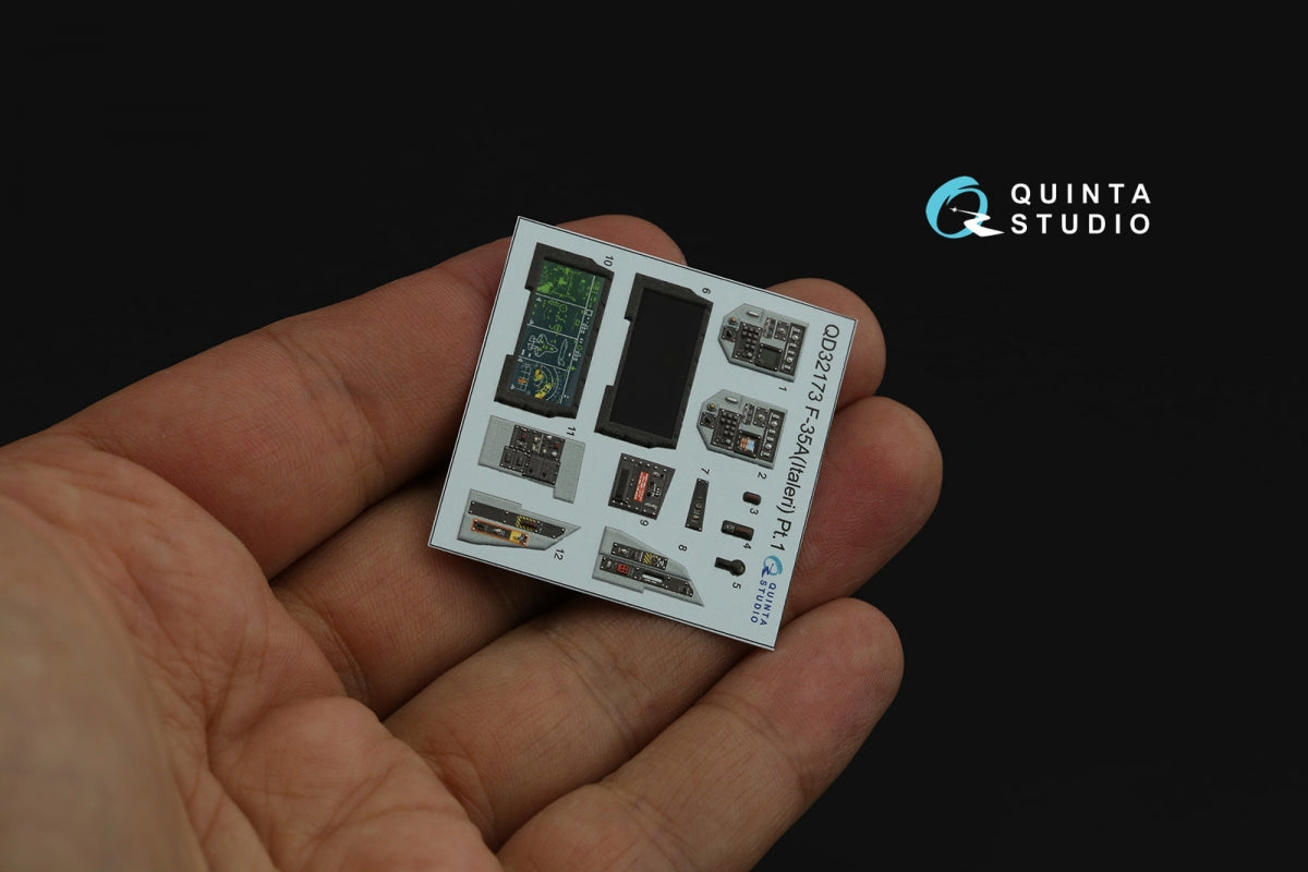 Quinta Studio QD32173 F-35A 3D-Printed &amp;amp; coloured Interior on decal paper (Italeri) 1/32 – immagine 4
